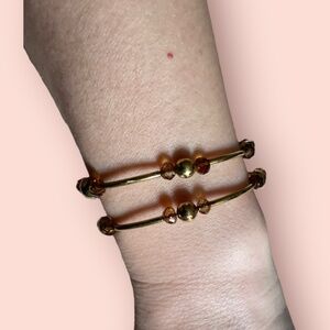 18 Ct Yellow Gold Custom Designed Bracelet Set With Gemstones